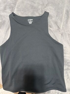 High-Neck Black Tank Top - Unbranded